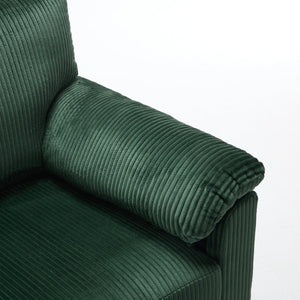 English Elm 33 Inch Oversized Swivel Corduroy Lounge Chair with Plush Chenille Cushioning and Support Springs Green W1829P265011