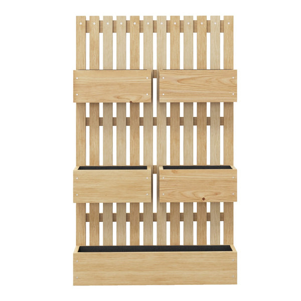 English Elm Outsunny 5-Box Vertical Garden Bed With Adjustable Trellis For Climbing Plants & Flowers, 39" Tall W2225P174435-GIGA