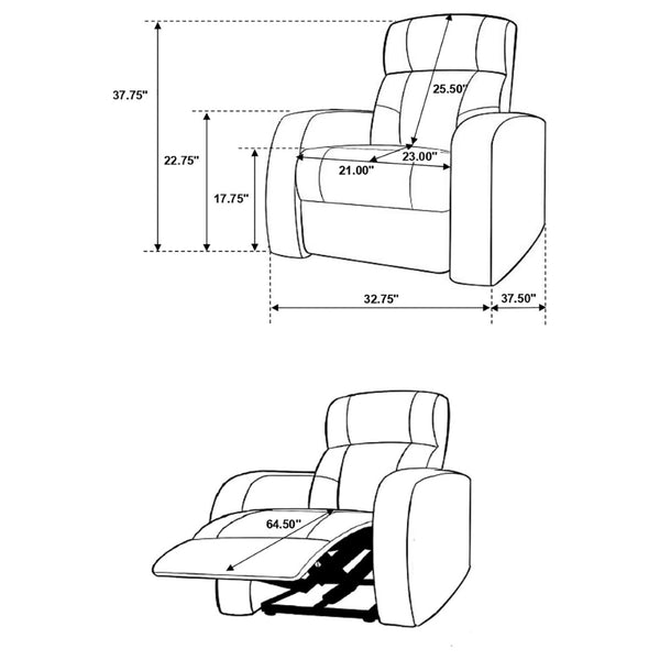 English Elm Black Top-grain Leather Home Theater Seating Row with Pocket Coil Recliners and Consoles B062S01838