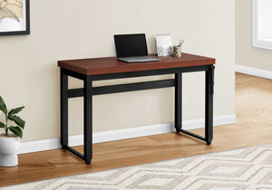 English Elm Computer Desk - 48" Adjustable Standing Desk With Cherry Laminate Top & Black Metal Frame For Home Office B2710P219891
