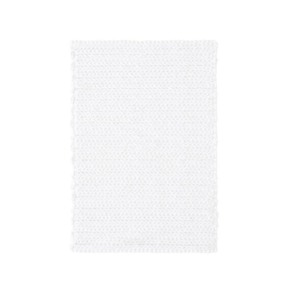 JLA Home Madison Park - 100% Cotton plush chenille chain-stitch bath rug — quick-dry, OEKO‑TEX certified, machine washable, non‑skid backing White MP72-5826