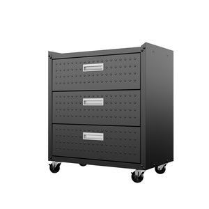 English Elm Rolling Metal Garage Cabinet with Locking Doors Diamond Texture Industrial Storage Charcoal Grey B365P398219