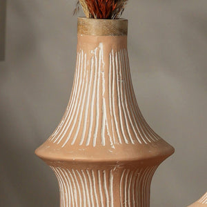 English Elm Handcrafted Eco-Mix Tall Terracotta Flower Vase – Sustainable, Stylish Accent For Any Décor Space B346P336935