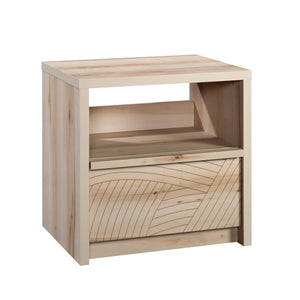 English Elm Night Stand - Sleek Brown Finish With Unique Wave Pattern, Ample Storage & Versatile Design Options B356P367917