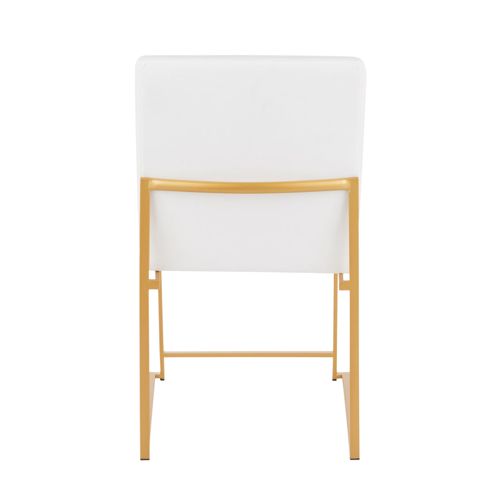 English Elm High Back Fuji Dining Chairs In Plush White Velvet & Sleek Gold Frame - Set Of 2 For Modern Glamour B202P223545
