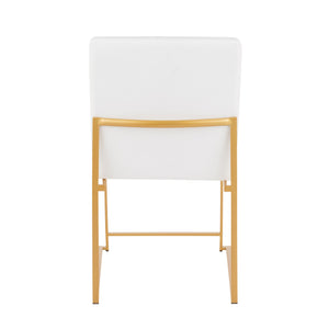English Elm High Back Fuji Dining Chairs In Plush White Velvet & Sleek Gold Frame - Set Of 2 For Modern Glamour B202P223545