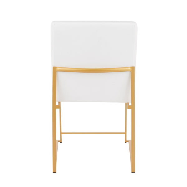 English Elm High Back Fuji Dining Chairs In Plush White Velvet & Sleek Gold Frame - Set Of 2 For Modern Glamour B202P223545