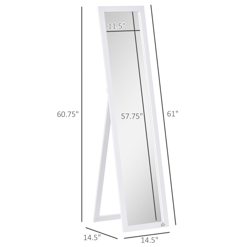 English Elm Full Length Freestanding Floor Mirror with Mdf Frame for Bedroom or Entryway Decor T3971P389365