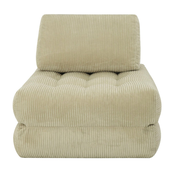 English Elm 70.8"corduroy Fabric Oversized Bean Bag Couch Plush Ergonomic Lounger for Dorm or Bedroom Camel W3975P440930