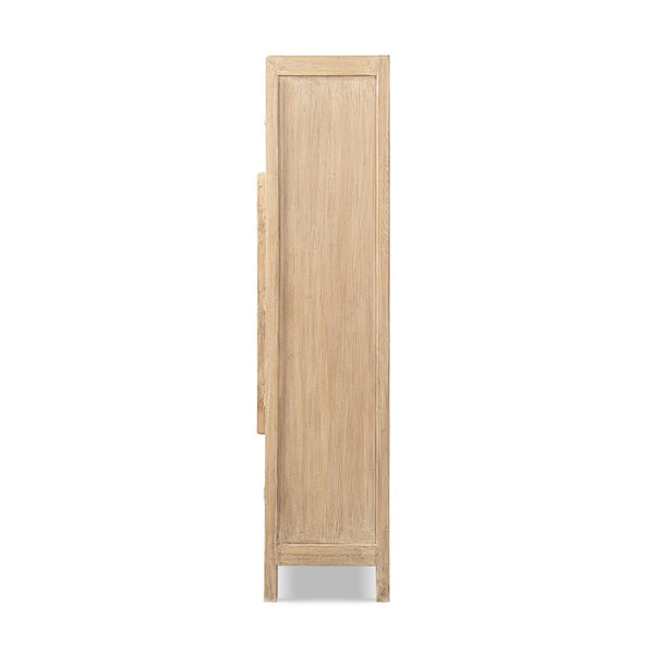 English Elm Rowan Reclaimed Pine Tall Cabinet Crossbar Double Doors Rustic Farmhouse Storage B2719P474455