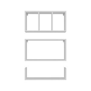 English Elm Dennard Floating Wall Shelf Set Three Piece White Melamine Display for Living Room B097P407595