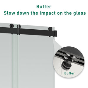 English Elm Rollers Matte Black Shower Door Replacement Set for Frameless Enclosures Smooth Glide W1573S00056