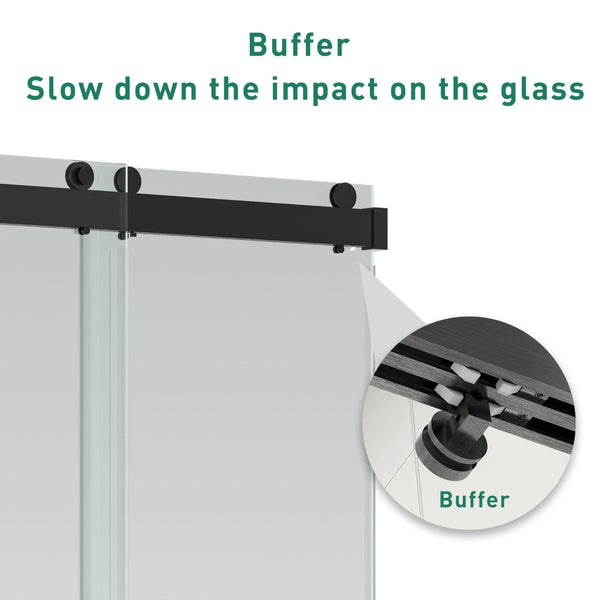 English Elm Rollers Matte Black Shower Door Replacement Set for Frameless Enclosures Smooth Glide W1573S00056