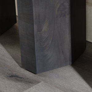 Crestview Collection Contemporary Console Table - Bold Architectural Design With Arched Base, Solid Mango Wood Finish Black Solid Wood Cvfnr4824