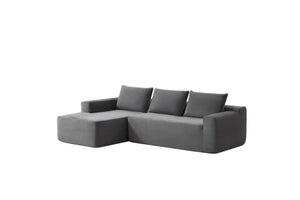English Elm 105" Cloud Modular Sectional Corduroy Upholstered Deep Seat Sofa for Living Room W3975S00011