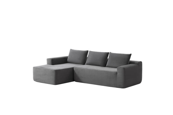 English Elm 105" Cloud Modular Sectional Corduroy Upholstered Deep Seat Sofa for Living Room W3975S00011
