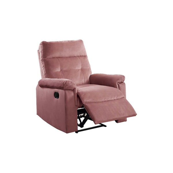 English Elm Single Tufted Velvet Manual Recliner with Plush Headrest for Living Room Comfort B089P240498