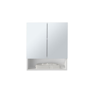 English Elm Cheverly White Medicine Cabinet with Double Mirrored Doors, Adjustable Shelves & Open Shelf (28") B092P286128