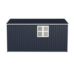 English Elm Campcraft 8x12 Outdoor Metal Storage Shed Lockable Weatherproof Backyard Tool House Dark Gray W1598S00042