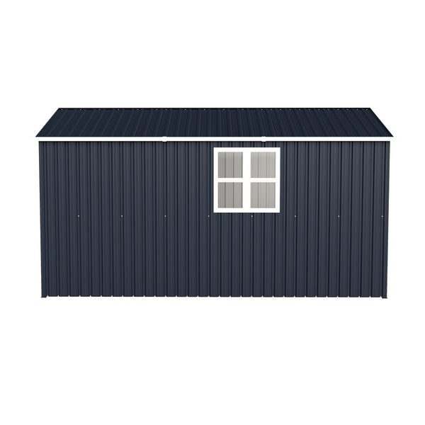 English Elm Campcraft 8x12 Outdoor Metal Storage Shed Lockable Weatherproof Backyard Tool House Dark Gray W1598S00042