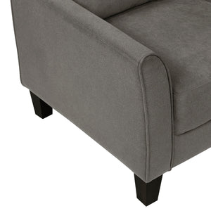 English Elm Modern Upholstered Arm Chair Plush Seat Mid-Century Modern Lines Sturdy Wood Legs Cozy Accent Seating Brown Gray 31.5 L x 23 W x 25 H B011P379743