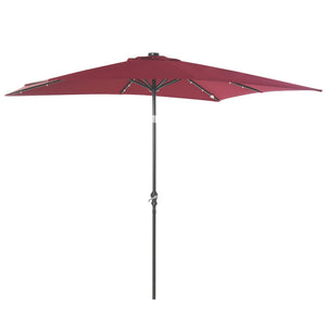 English Elm Sun Solar Patio Umbrella with Built-in Led Rib Lights for Deck or Poolside Use T3971P388837