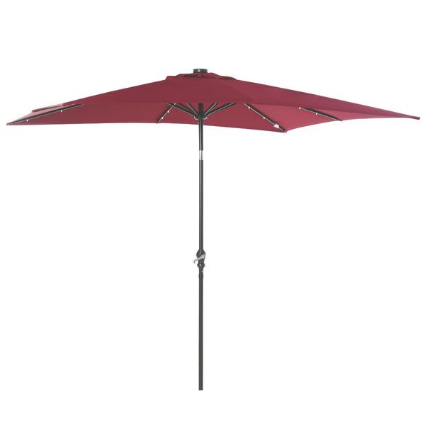 English Elm Sun Solar Patio Umbrella with Built-in Led Rib Lights for Deck or Poolside Use T3971P388837