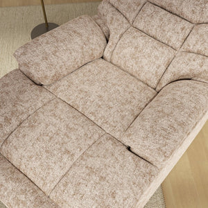 English Elm Swivel Glider Recliner Plush Upholstered Chair for Contemporary Living Rooms Beige Brown B339P422560