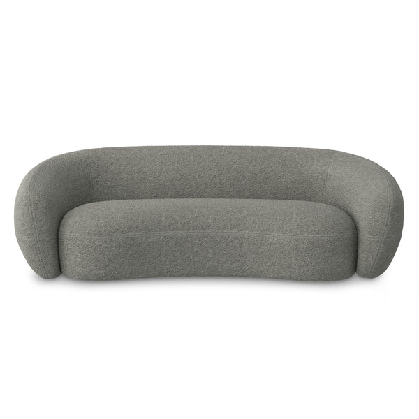 English Elm Sherri 89-inch Sofa with Curved Mid-Century Bouclé Upholstery, Durable Frame, Spacious Seating Gray B136P364320