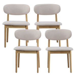 English Elm Christopher Knight Home® - Mid-Century Upholstered Side Chair with Solid Rubberwood Legs, Ergonomic Foam Seat, Durable Bentwood Finish Beige+Natural N768P331579N_4