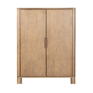 English Elm Nolan Tall Reclaimed Pine Bar Cabinet with Wine Storage for Dining or Living Rooms B2719P485501