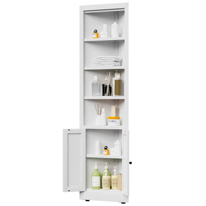 English Elm 71" Tall Corner Metal Cabinet with 5 Tiers Adjustable Shelves for Pantry or Bath W2735P428813