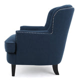 Christopher Knight Home® - Noble House - Tafton Dark Blue Fabric Club Chair