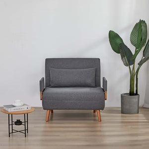 English Elm TRIO Convertible Modular Sleeper Sofa Bed with 3-Level Adjustable Backrest, Silent Hinges, Space-Saver Grey W3391S00010