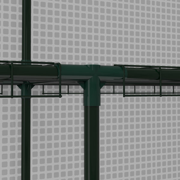 English Elm Outsunny Portable Greenhouse 4.6' X 4.7' – Uv/Water Resistant Walk-In With Two-Tier Shelving & Ventilation W2225P174446-GIGA