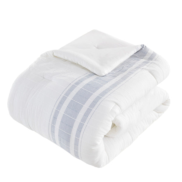 English Elm 6 Piece Cotton Jacquard Oversized Comforter Set - Luxurious Bedding With Decorative Pillows & Bedskirt B035P280376