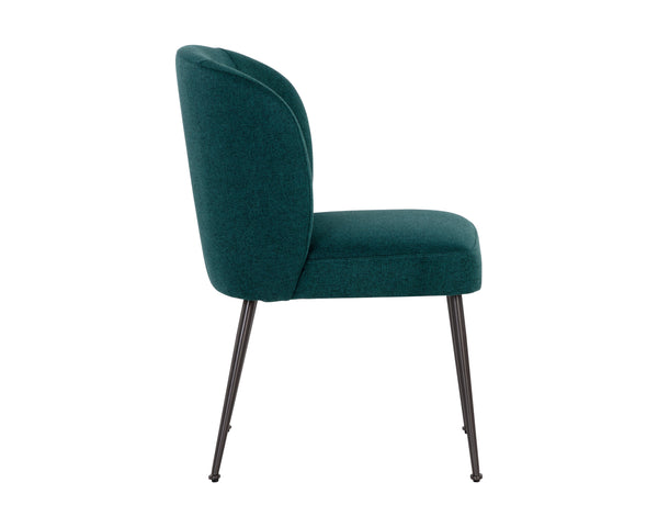 Sunpan Ivana Dining Chair - Stylish Modern Design with Smooth Curves and Elegant Gunmetal Stainless Steel Legs Soho Teal