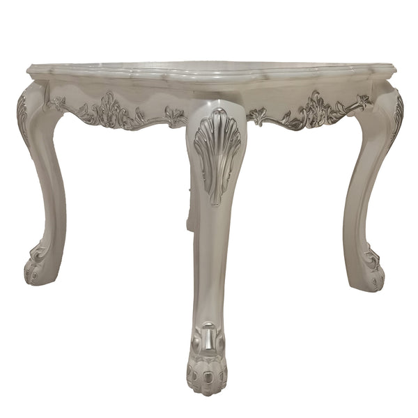 English Elm Bone Bone-White End Table Rectangular Claw Leg Accent Table 24.2"H Elegant Versatile Surface Stylish Decor Enhancer B062P209074