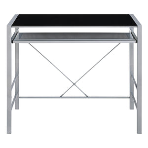 OSP Home Furnishings Zephyr Computer Desk Black/Silver