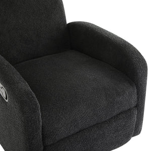 English Elm 360 Swivel Glider Recliner with Solid Wood Base Contemporary Upholstered Lounge Chair Black N771P363407H