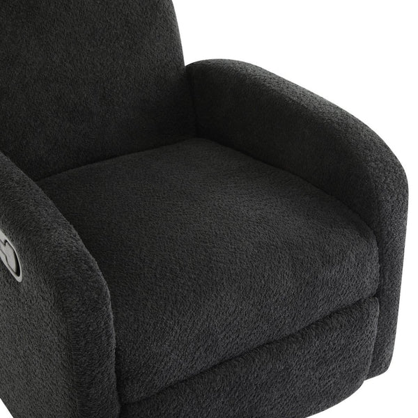 English Elm 360 Swivel Glider Recliner with Solid Wood Base Contemporary Upholstered Lounge Chair Black N771P363407H
