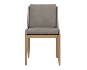 Sunpan Sorrento Dining Chair - Modern Outdoor Seating with Durable Teak Wood and Fade-Resistant Fabric Natural / Palazzo Taupe