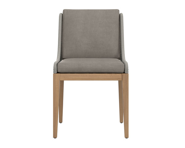 Sunpan Sorrento Dining Chair - Modern Outdoor Seating with Durable Teak Wood and Fade-Resistant Fabric Natural / Palazzo Taupe