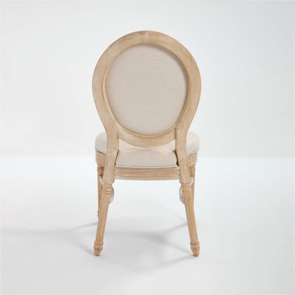 English Elm French Country Dining Chairs Set Of 2 - Elegant Upholstered, Stackable & Versatile For Any Space W3426P324205
