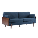 Christopher Knight Home® - Noble House - Mid-Century Modern Sofa-Navy Blue