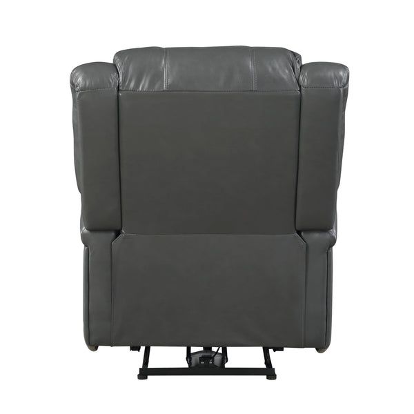 English Elm Modern Power Reclining Chair In Gray Faux Leather - Plush Comfort, Solid Wood Frame, Ergonomic Design B011P256236
