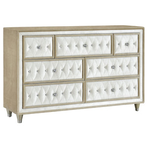 English Elm Justine California King Bedroom Set Velvet Upholstered French Provincial Glam Style B062S00774