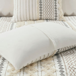 English Elm Cotton Imani Comforter Mini Set with Tufted Chenille Geometric Print, OEKO-TEX Soft King Bedding Ivory 21.65 L x 22.83 W x 9.45 H B035128795