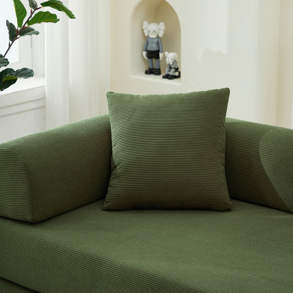 English Elm Folding Sofa Bed Corduroy Convertible 78.5" 3-Seater to Bed No-Assembly Foam Spring Comfort Green W2915P343897