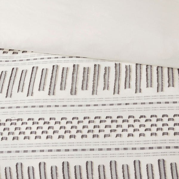 English Elm Cotton Rhea Jacquard Comforter Mini Set for Full/Queen — 100% Cotton OEKO‑TEX, Farmhouse Striped Charm Ivory+Charcoal 21.65 L x 22.44 W x 8.27 H B035128810